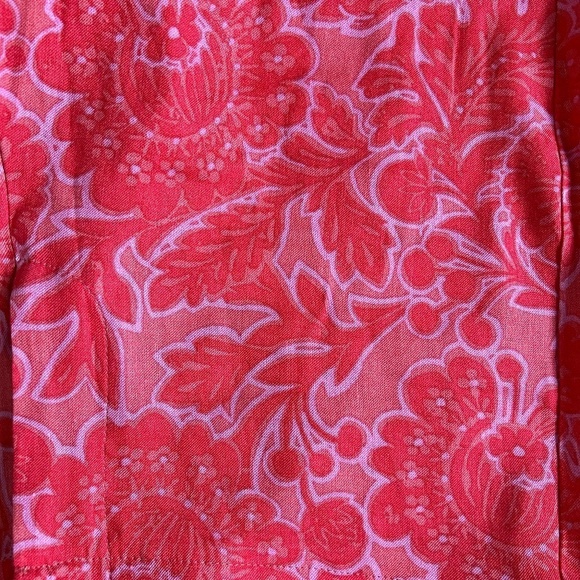 NWOT Sigrid Olsen “Signature” Pink Red Floral Linen Pants Sz 6 - Picture 4 of 11